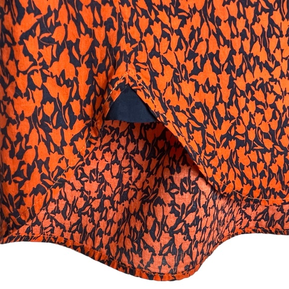 J CREW Printed Popover Long Sleeve Shirt in Navy/Orange Tulips Style# C1193 EUC - Picture 8 of 8